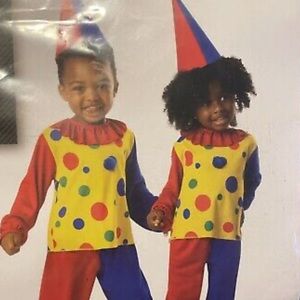 Super cute traditional Circus clown Halloween costume - toddler size 4T